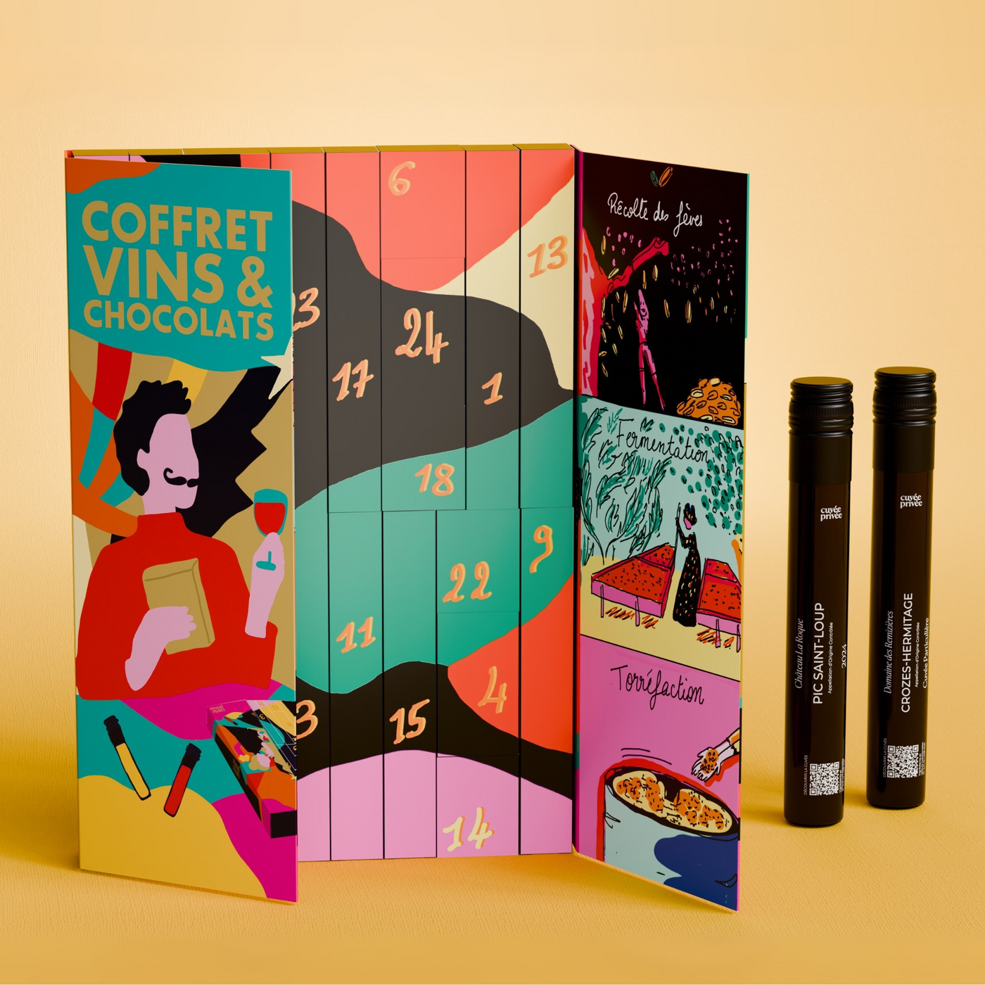 Coffret 12 vins et 12 chocolats