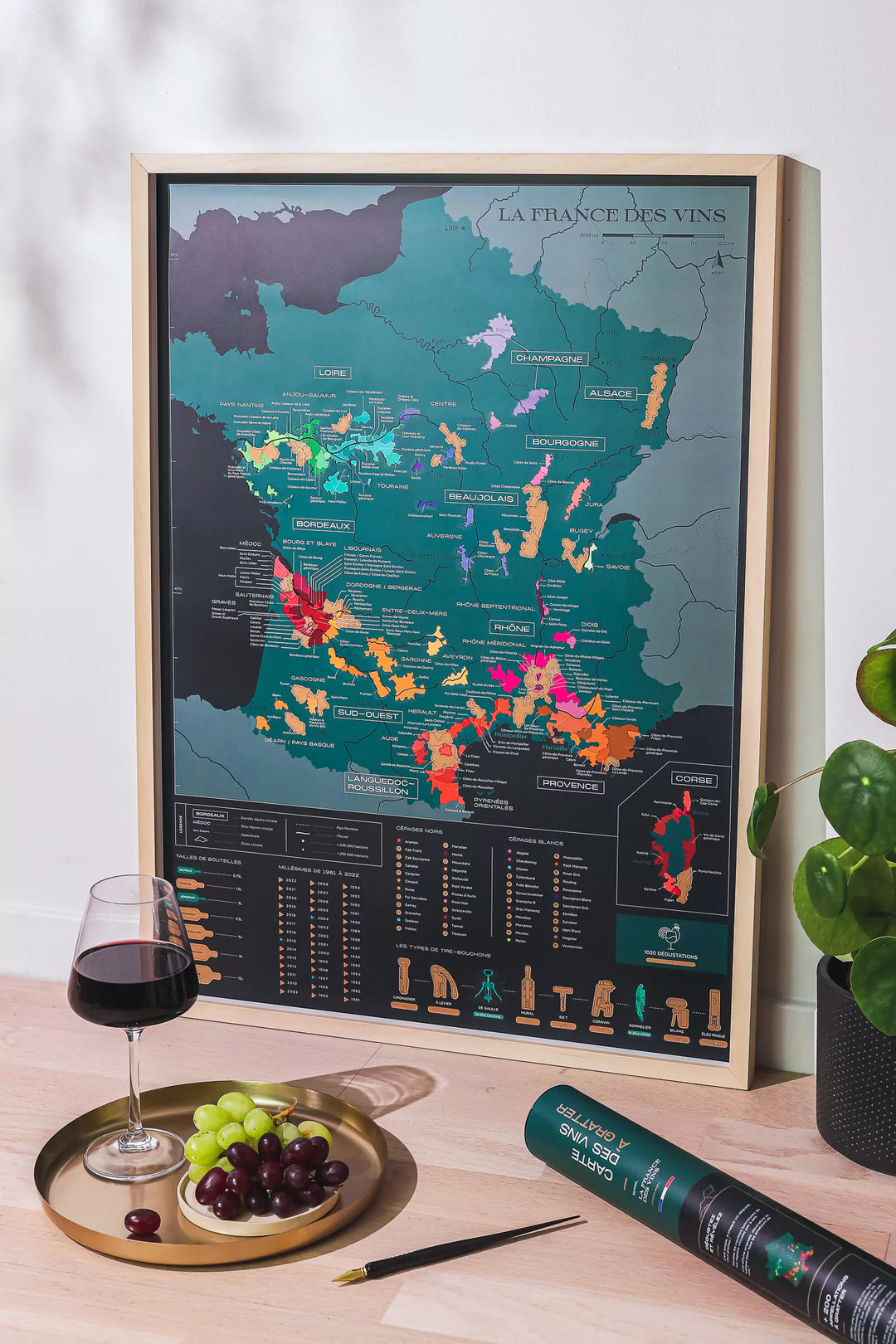 Carte Des Vins De France à Gratter - Édition Anglaise - Neuve